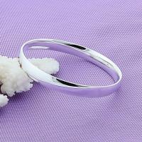 Andara-pulsera redonda de Plata de Ley  para mujer, brazalete grande Simple, regalo de joyería - details 4