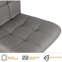 Taburete de Bar de Juego de 2 Altos de Cocina Silla de Bar de Cuero Sintético Regulable en Altura con Resaldo y Reposapiés Giratorio de 360° para Cocina, Mostrador, Bar Negro - details 11