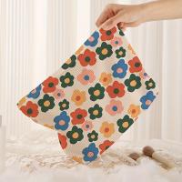 Bolso De Maquillaje De Corduroy Con Estampado Floral Y Cierre De Cremallera Diseño Minimalista Multifuncional Y Ligero Para Almacenamiento De Cosméticos - details 2