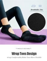 Calcetines de Yoga con espalda descubierta para mujer, medias deportivas antideslizantes de silicona para interior de baile, Ballet, Fitness, entrenamiento de algodón, Pilates, gran oferta, 3 pares - details 3