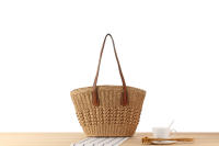 Bolso de viaje de verano, bolsa tejida de gran capacidad para viaje francés, hierba, vacaciones, Playa - details 2