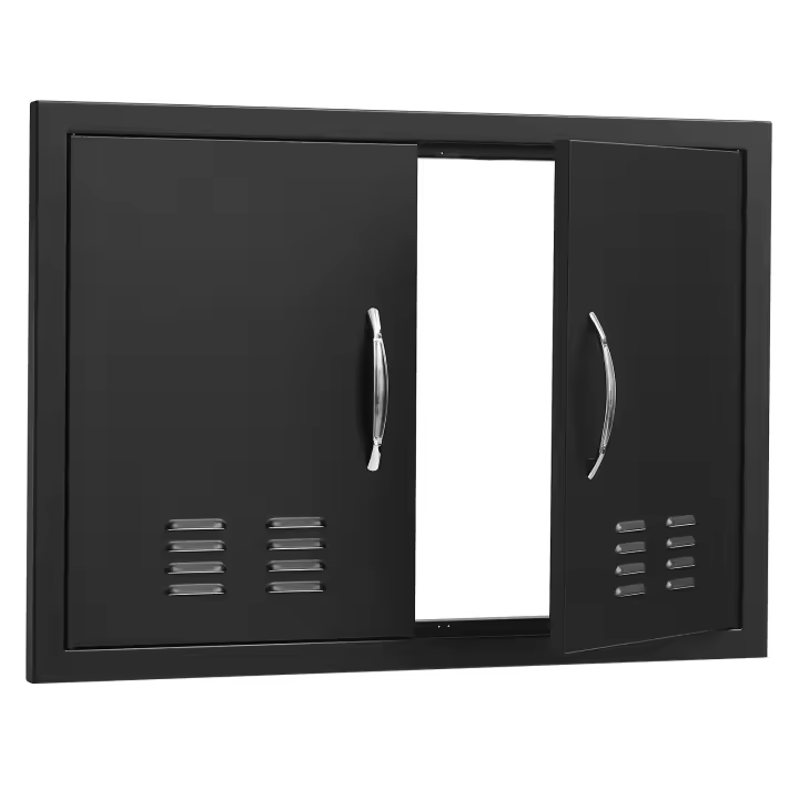 SucceBuy Puerta de acceso, puerta de montaje empotrado con placa fría, puerta vertical de pared, para isla de barbacoa, estación de parrilla, gabinete exterior - 1