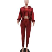 Conjunto de ropa de mujer de 3 piezas, suéter con capucha con forro polar, camiseta sin mangas y pantalones deportivos - details 18