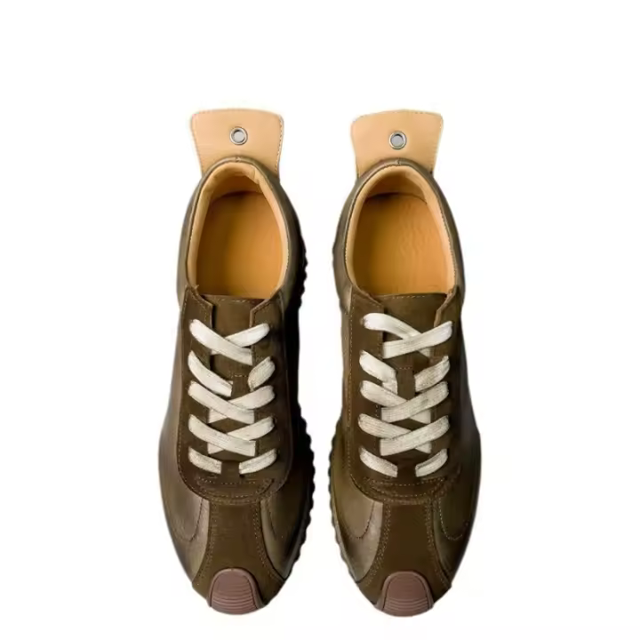 Zapatos Forrest Gump casuales de piel de vaca vieja de cuero realzado nuevo de alta gama - 1
