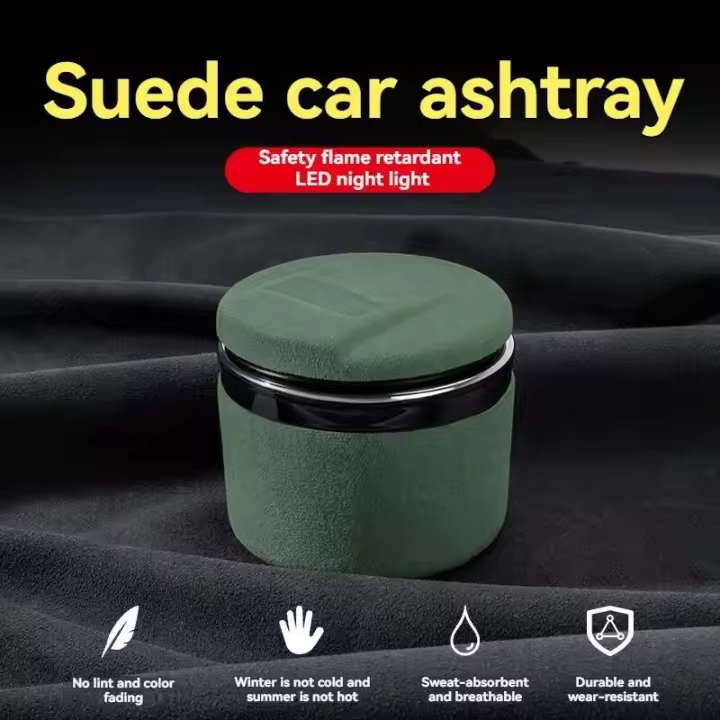 Ante nuevo con luz LED de rayos azules, Cenicero de cerámica creativo, soporte para cigarrillos, accesorios para todos los modelos de coches - 1