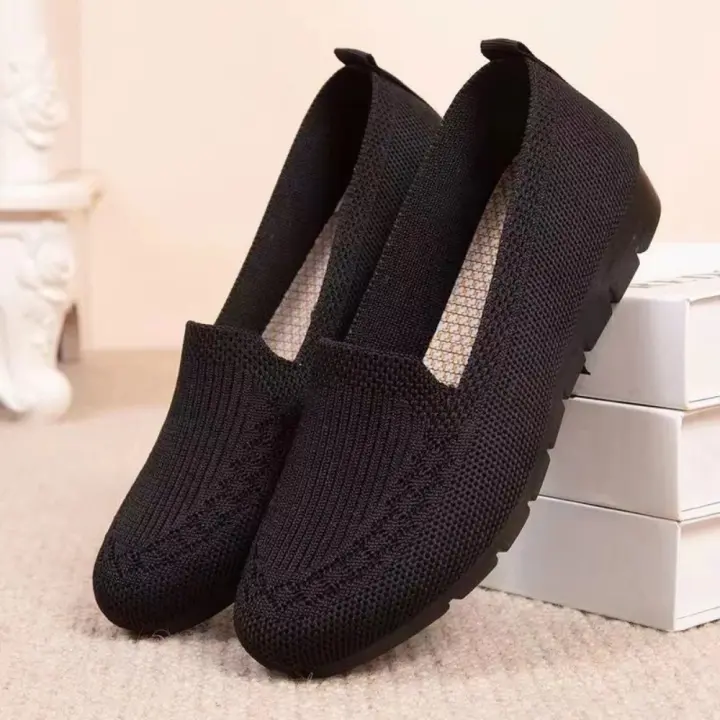 Zapatillas de oficina planas de punto para mujer, calzado deportivo, formal, cómodo, diseñado - 1