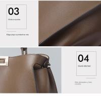Bolso de Cuero Auténtico Para Mujer, Negro, Caramelo, albaricoque, Azul, Turquesa, Burdeos Blanco - details 11
