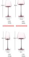 Juego de vasos franceses, rosas y rojos, copa de cristal con boca incéndica, fondo cóncavo, copa de vino y champán, azul - details 2