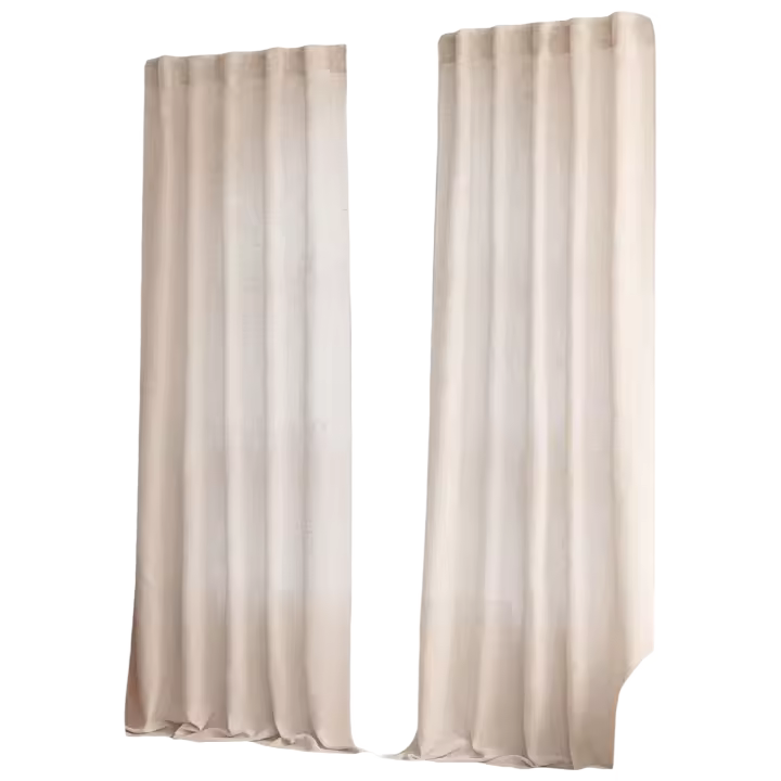 Juego de Cortinas de Lino Translúcido de Dos Piezas Cortinas Modernas para Dos Puertas de Balcón - 1