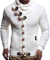 Suéter de punto tipo cárdigan de un solo pecho con cuello alto para hombre, para otoño e invierno - details 4