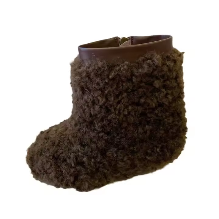 Botas de nieve invierno niñas botas esponjosas zapatos de algodón de felpa - 1