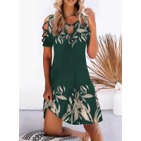 Vestido estampado de verano para mujer, vestidos de manga corta - details 5