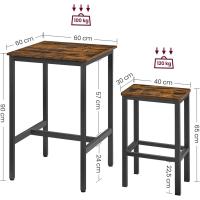 Mesa de Bar con Taburetes Mesa Comedor con 2 Sillas Mesa de Cocina Pequeña Taburetes de Barra - details 5