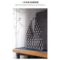 Air fly tejiendo obra de arte diseño original bolsa de mano lanzadera patrón 3D tejer de doble cara triángulo trasero bolsa minimalista casual bolso - details 7