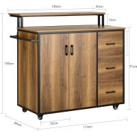 Cocina de Diseño con Encimera Isla Armario de Cocina de Almacenamiento Múltiple con 2 Puertas, 3 Cajones, 1 Toaletero y 1 Estante Adicional - details 4