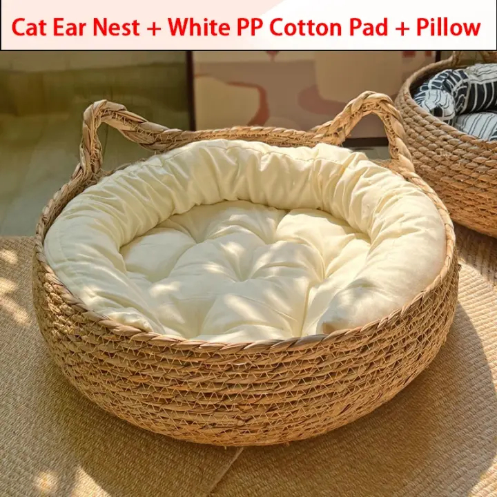Cama tejida extraíble para gatos, casa para dormir, rascador, ratán, lavable, productos para mascotas, accesorios para las cuatro estaciones - 1