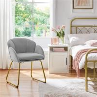 Comedor Moderno Tapizada Terciopelo con Apoyabrazos y Respaldo Ergonómico Gris - details 1