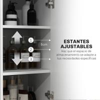 2 Puertas y Estantes Ajustable Auxiliar Morno Anti-vuelco 34x32x170 cm Blanco - details 4