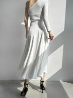 BGTEEVER-faldas elegantes y sueltas para mujer, faldas lisas de cintura alta, faldas Midi de gasa, moda de primavera y verano - details 20
