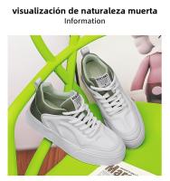 Zapatos De Tablero Versátiles, Zapatos Blancos De Moda Transpirables Para Hombres, Zapatos Deportivos Casuales De Suela Gruesa Que Aumentan - details 13