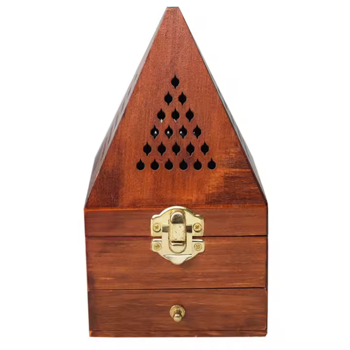 Quemador de incienso de sándalo, caja de madera de agar, antiguo, aromaterapia, pirámide creativa, hueco - 1