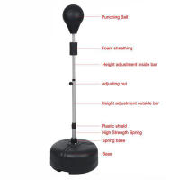 Saco de boxeo con soporte de 120-160cm, Bola de perforación ajustable para adultos, Bombilla de perforación ajustable - details 1