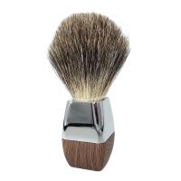 Hot Sale Wet Shaving Soap Lather Brush Pure Badger Hair with Wood Grain Zinc Alloy Handle Men's Personal Care Tool - details 1