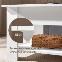 Mesa de Café Elevable y Extensible con Revistero 98x50x(41,8-56) cm Mueble para Sala de Estar y Comedor - details 17