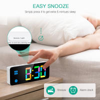 ORIA Despertador Digital con Pantalla LED Arcoíris, Despertadores Digitales Junto a Cama con 7 Colores RGB, Brillo Regulable, Volumen Ajustable, Snooze, 12/24H (Cable USB de 1,5m Incluido) - details 3