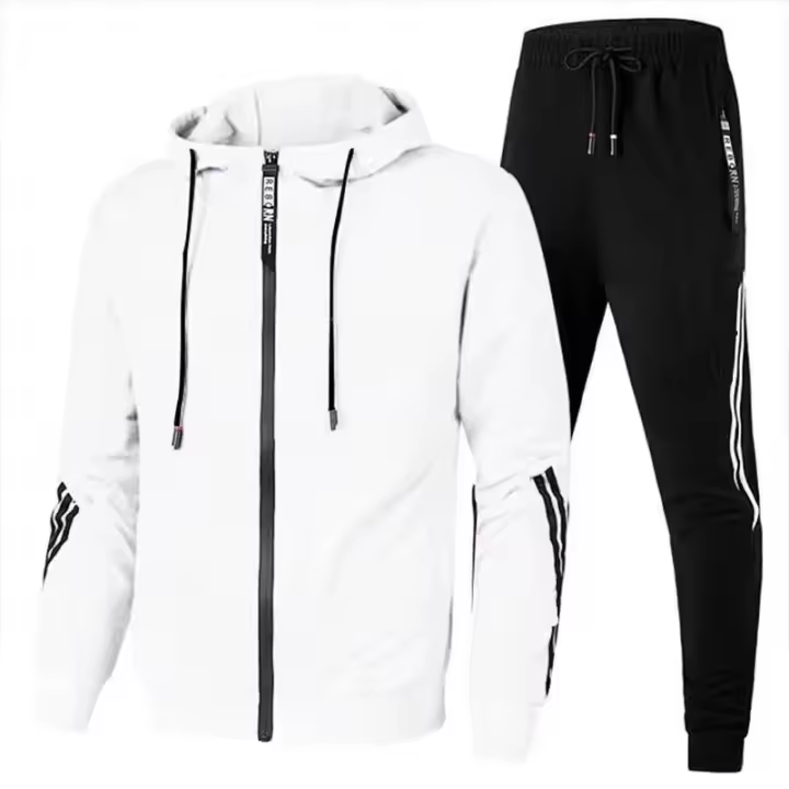 Traje deportivo informal para hombre, chaqueta con cremallera y pantalones de chándal para correr, otoño e invierno, novedad - 1