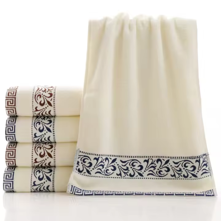 4PCS Toallas de baño faciales Toallas bordadas para el hogar - 1