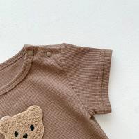 Nuevo en Verano Monos de Manga Corta para Niños y Niñas Parche de Gofre Monos para Recién Nacidos - details 14