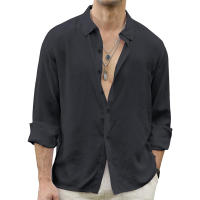 Camisas de Playa para Hombres Algodón Lino de Color Sólido Estilo Casual Suelto - details 6