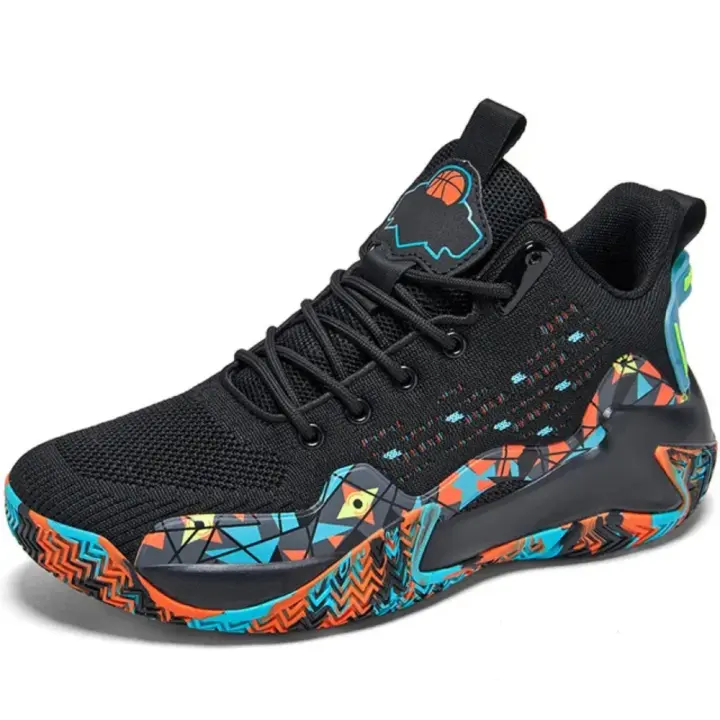 Shoufeistore Zapatillas de baloncesto para hombre de talla grande 48, zapatillas deportivas antideslizantes con amortiguación transpirable, zapatillas deportivas para entrenamiento de gimnasia, zapatillas de baloncesto atléticas - 1