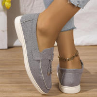 Nuevos mocasines planos de ante con punta redonda de talla grande para mujer, zapatos informales sin cordones - details 11