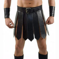 Falda de cinturón de batalla de gladiador de la legión romana antigua para hombres y mujeres, vestido de armadura de cuero PU Steampunk, traje de Cosplay de LARP griego Medieval - details 0