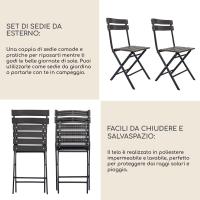 Set 2 Sillas De Exterior, Sillas Plegables, Acero Plástico, Gris Claro, Ahorro De Espacio, para Balcón Camping - Dimensiones AxANxFON: 78 x 37 x 45 cm - Art - details 26