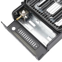Parrilla de Gas para acampar, parrilla de mesa portátil pequeña con red de parrilla, sartén y otros accesorios, estufa de Gas butano - details 2