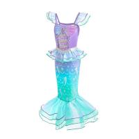 AmyStylish Niñas Princesa Sirena Ariel Cosplay Halloween Fiesta de Cumpleaños Verano Playa Vacaciones Vestido - details 13