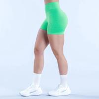 Pantalones cortos de Yoga para mujer, mallas deportivas de entrenamiento para gimnasio y levantamiento de glúteos sin costuras de cintura media, pantalones cortos de Fitness de impacto - details 3