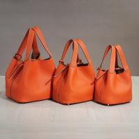 Moda cuero genuino kraft bolsa de almuerzo, bolsa de cubo boca, canasta de comida - details 0