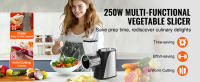 SucceBuy Rallador de queso eléctrico y ensaladera, tirador de ensalada de 250 W, cortador de alimentos de acero inoxidable con 5 accesorios - details 0