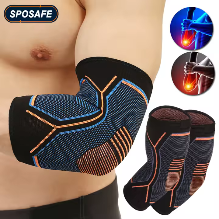 Coderas de compresión para hombres y mujeres, soporte para tendinitis, alivio del dolor, codo de Golf, entrenamientos, levantamiento de pesas, 1/2 piezas - 1