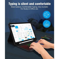 Funda para iPad de décima generación, carcasa con teclado RGB, ratón, retroiluminación arcoíris, teclado mágico español, 10,9 pulgadas, 2022 - details 6