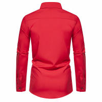 Camisa de manga larga con botones para hombre, camisa informal de negocios, Color sólido, cómoda, Social, Oficina, blusa blanca y negra, moda de otoño - details 20
