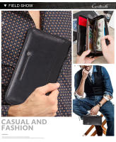 CONTACT'S-Bolso de mano de cuero genuino para hombre, cartera larga para teléfono móvil de 2022 pulgadas, porta pasaporte con cremallera, monedero masculino, 6,5 - details 15