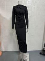 -vestido largo usado de color liso, nuevo, para mujer. - details 2