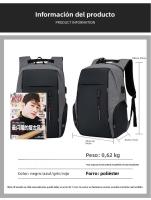 Bolso para ordenador portátil de negocios para hombre, mochila USB multifunción, mochila de gran capacidad. - details 5