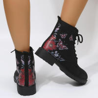 Pantalones cortos con tacón de encaje estampado 3D para mujer, ots, otoño e invierno - details 4
