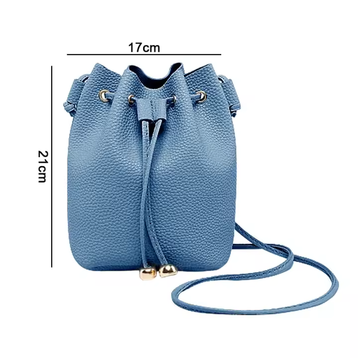 Bolso cruzado de hombro chic Bolso de cubo con flecos a la moda Bolso de viaje gris - 1